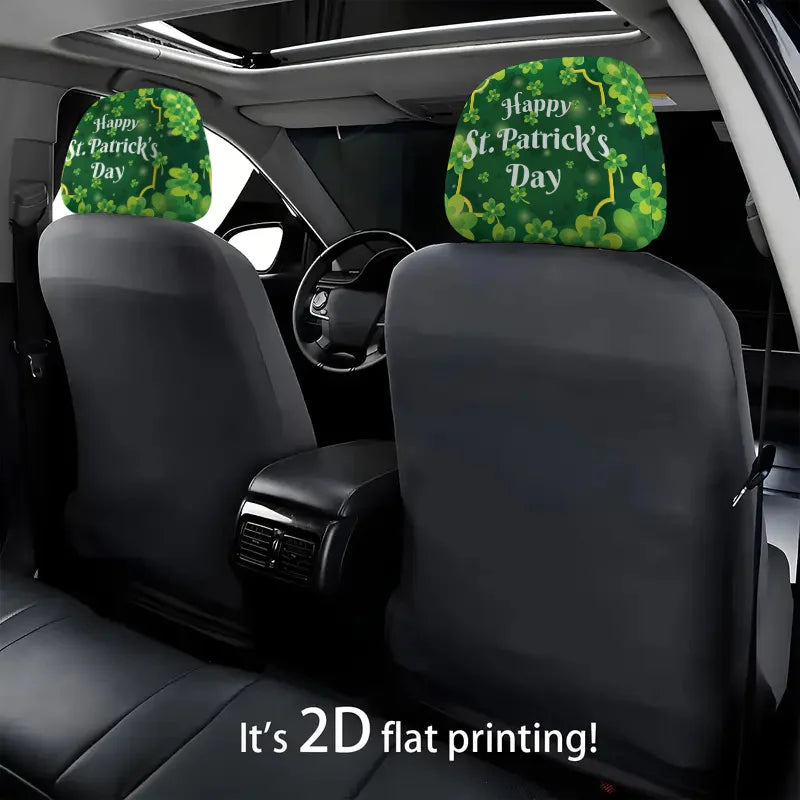 2-Pack St. Patrick's Day Car Headrest Covers – Shamrock Car Headrest Cover HIP
