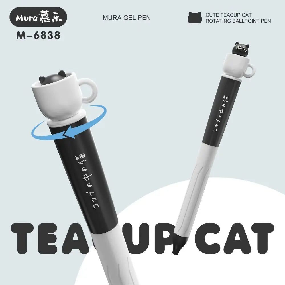 4-Pack Cute Cat Gel Pens 0.5mm Quick-Dry Black Ink Student Gel Pen Set HIP
