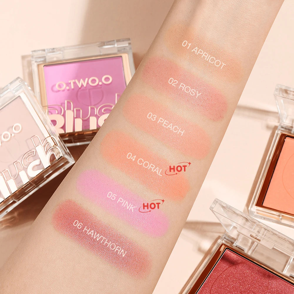 O.TWO.O 6-Color Mineral Blush Palette – Matte & Satin Mineral Blush Palette HIP