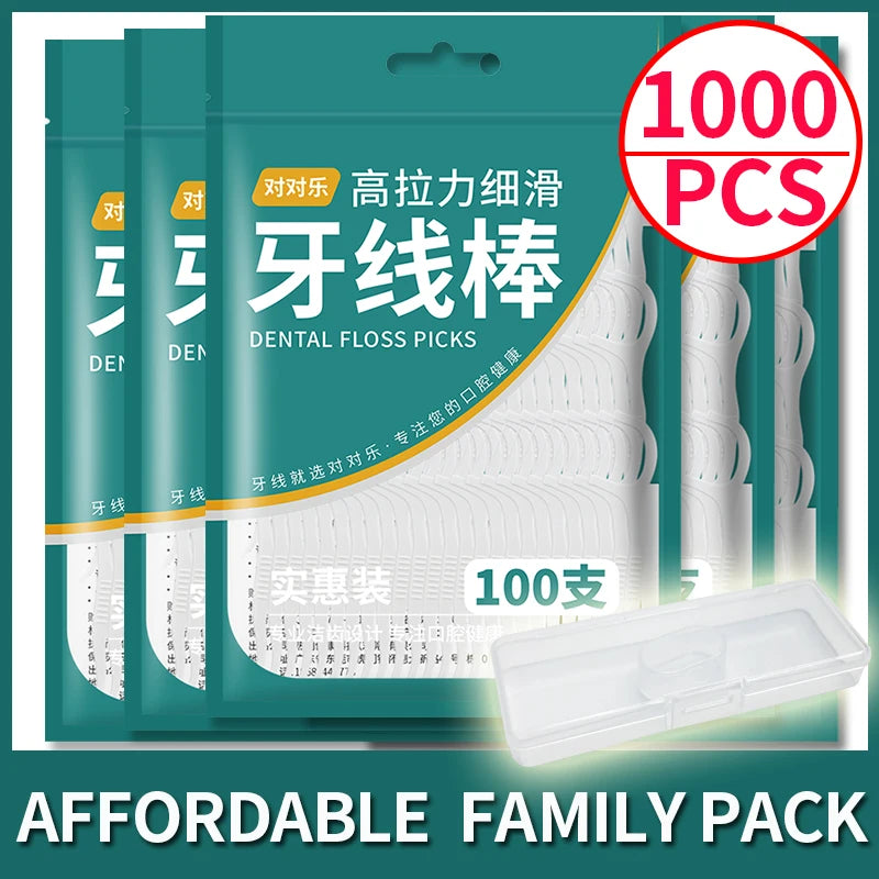 RUZOFO 100–500 Pcs Dental Floss Picks – PE Oral Care Dental Floss Picks HIP