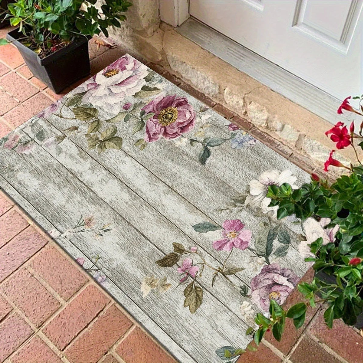 Retro Floral Floor Mat – Anti-Slip, Washable Doormat Decorative Floor Mat HIP 1 50x80cm
