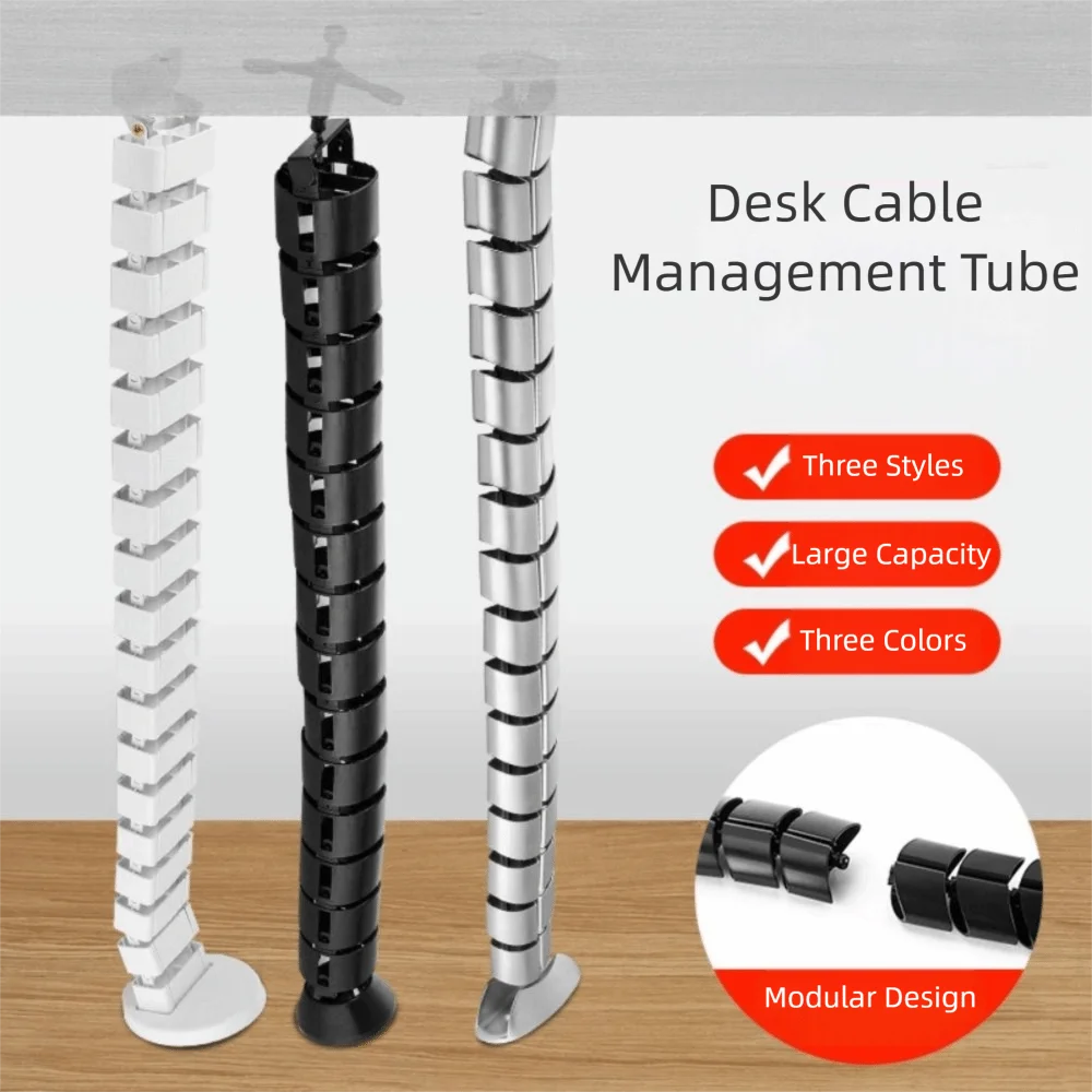 Wire Spine Cable Sleeve – Clamp-On Vertebrae Snake Design Cable Management Sleeve HIP