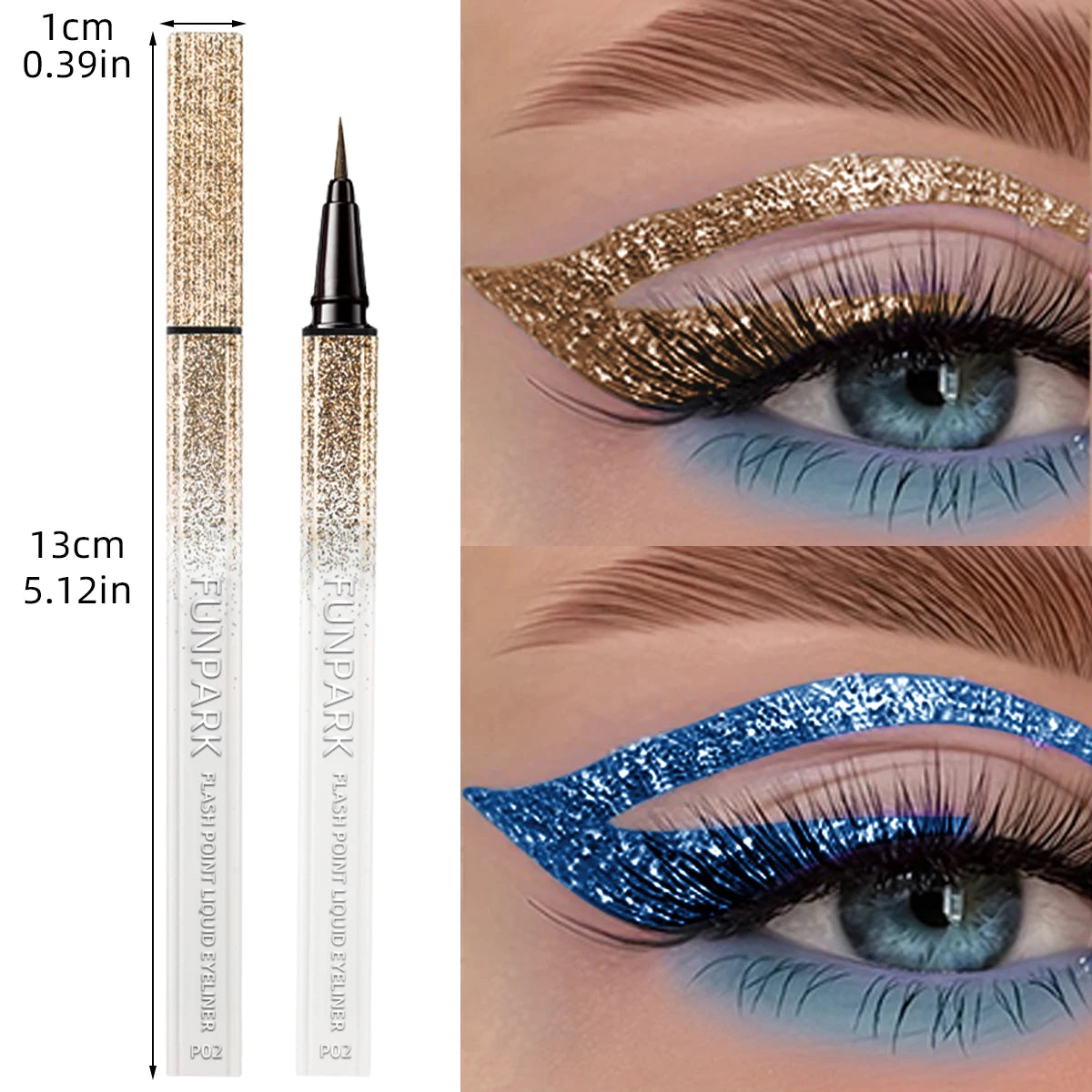 FUNPARK Glitter Liquid Eyeliner Pen – Waterproof & Long-Lasting Glitter Liquid Eyeliner HIP