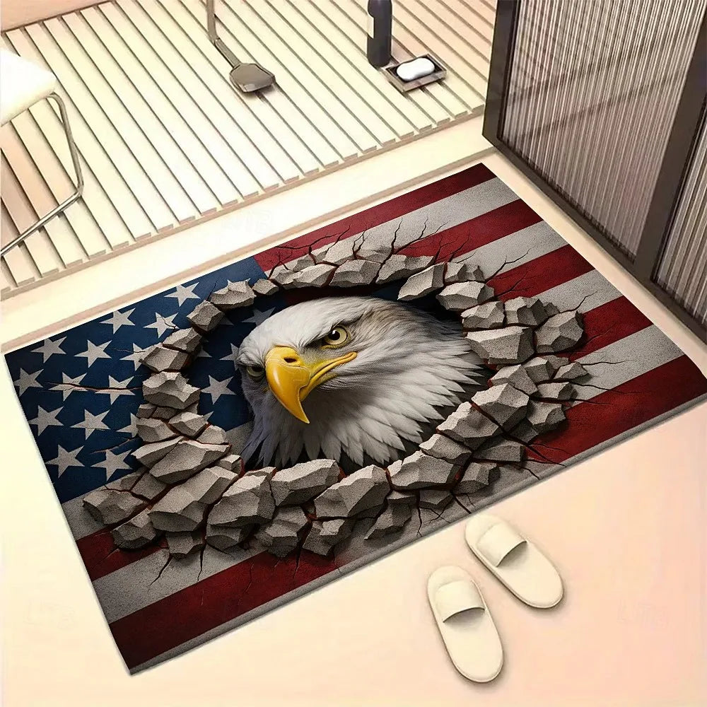 US 250th Anniversary Bald Eagle 3D Optical Illusion Doormat Patriotic Doormat HIP