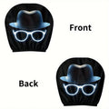 2-Pack Father's Day Gentleman Car Seat Headrest Covers Car Headrest Covers HIP black