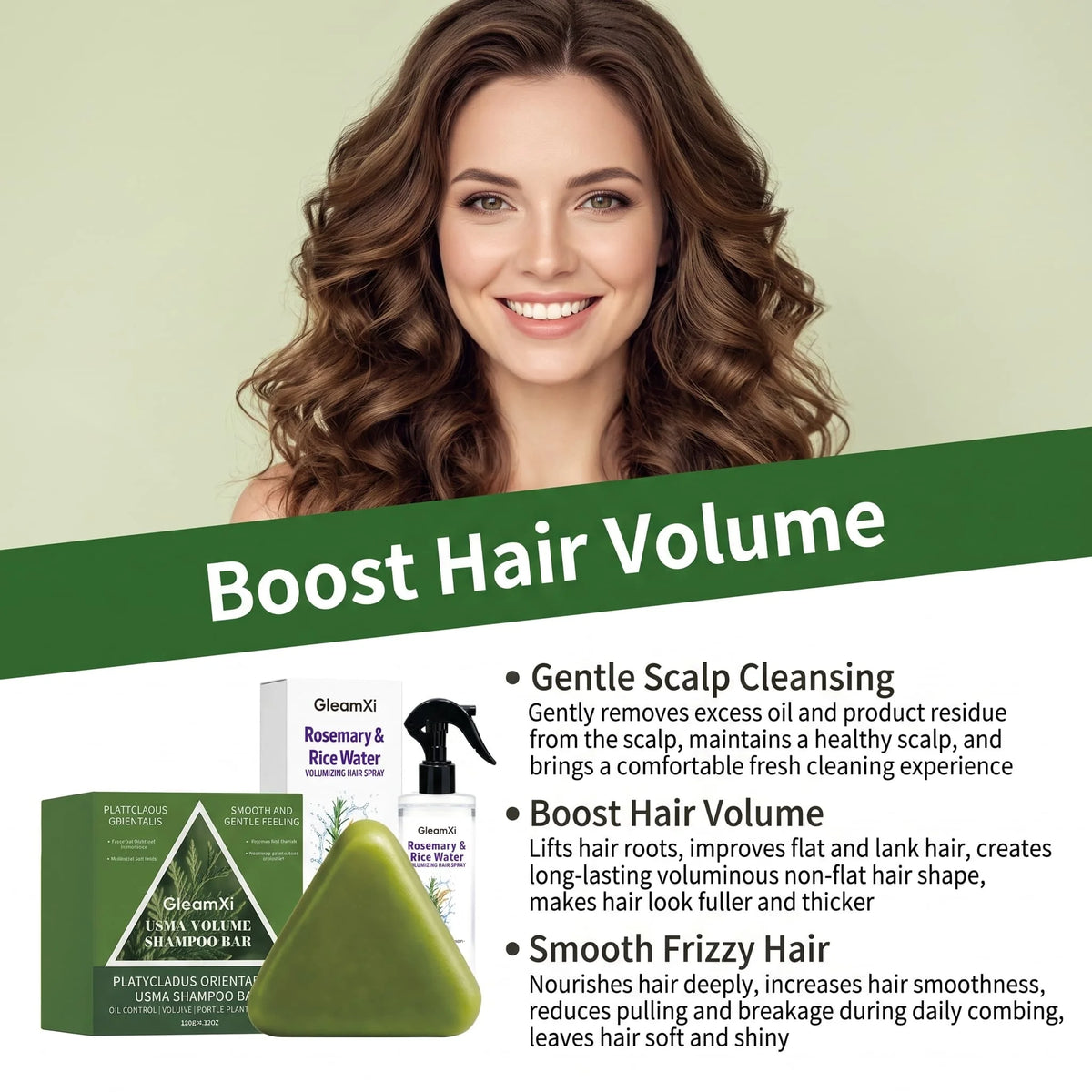 Rosemary Rice Water Shampoo Bar & Hair Spray Set – All Types Shampoo Bar Set HIP