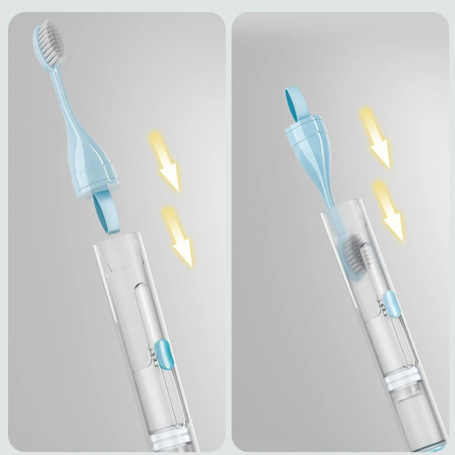 1PC Portable Folding Toothbrush Travel Toothbrush Set Creative Tooth Clean Tools Can Hold Toothpaste HIP