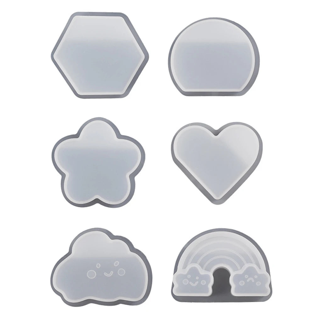 Creative Card Holder Silicone Mold DIY Heart Card Clip Making Plaster Epoxy Resin Concrete Casting Molds Office Desktop Decor HIP
