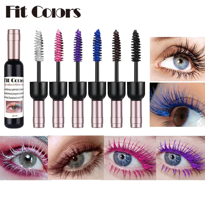 Wine Bottle 4D Silk Fiber Eyelash Mascara Waterproof Fast Dry Eyelashes Curls Extension Makeup Eyelashes Waterproof Blue Ink HIP