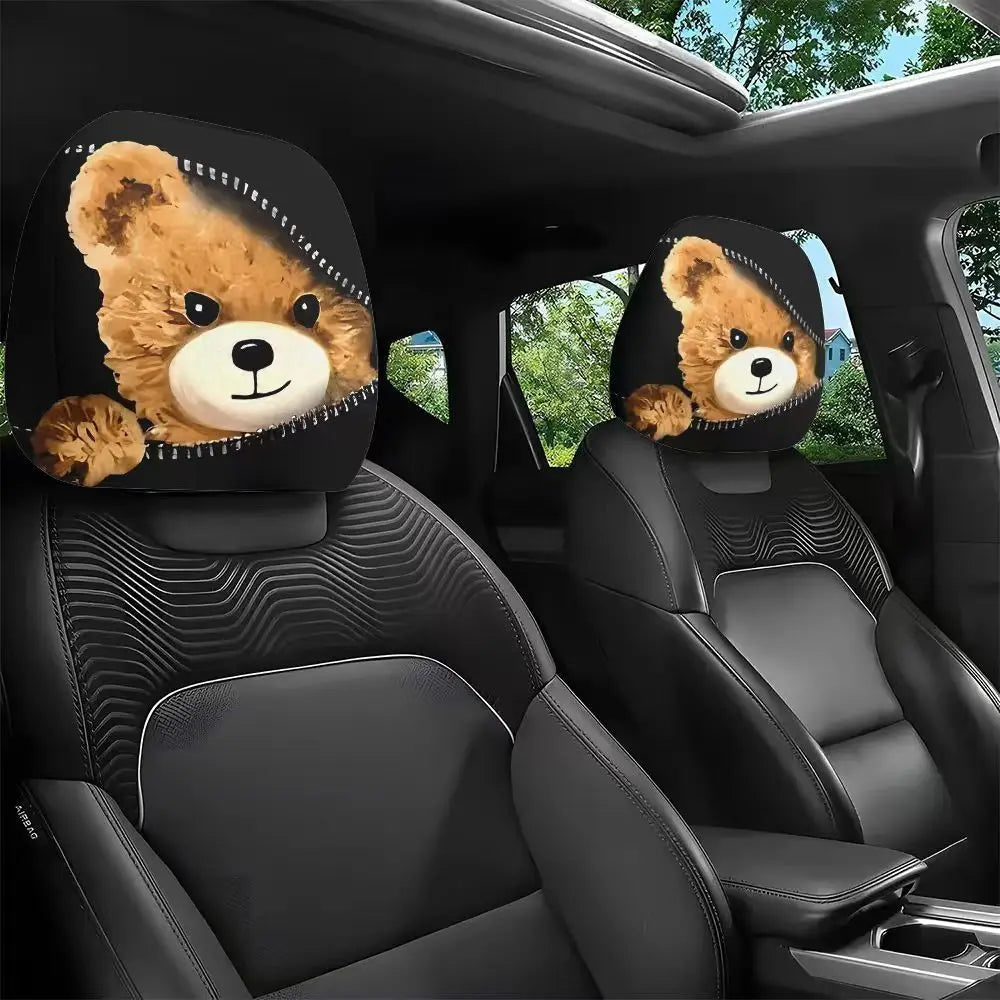 2-Pack Santa Claus Car Seat Headrest Covers – Festive Fit Car Seat Cover HIP