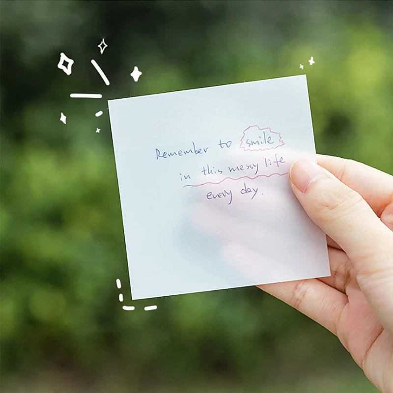 50-Sheet Transparent Sticky Notes – See-Through Memo Pad Transparent Sticky Notes HIP
