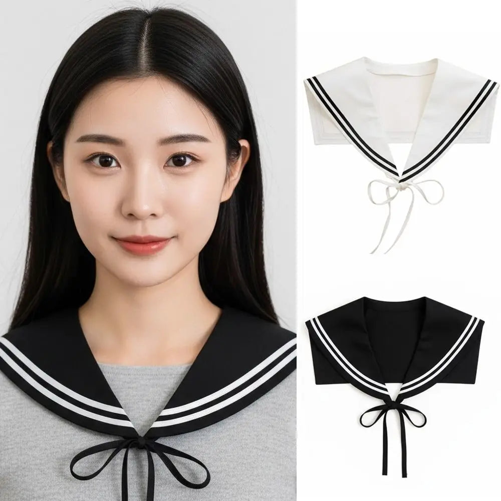 Striped Sailor Fake Collar – Detachable Scarf Shawl Wrap Detachable Fashion Collar HIP