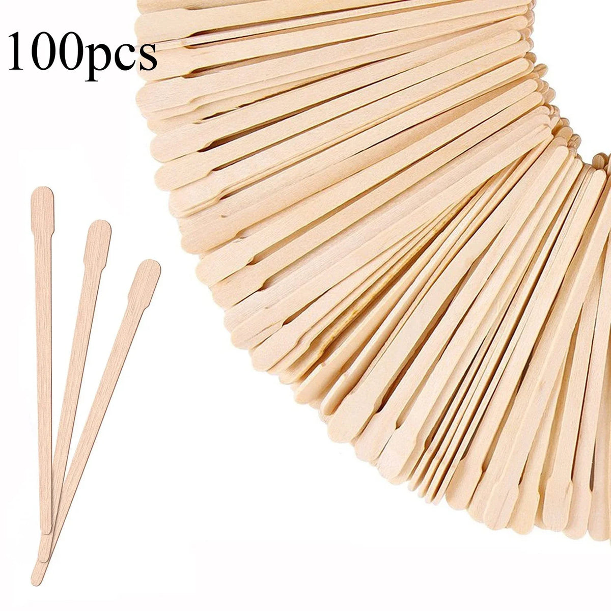 100-Pack Disposable Wooden Wax Applicator Spatulas | Hair Removal Wax Applicator Spatulas HIP C770-100pcs