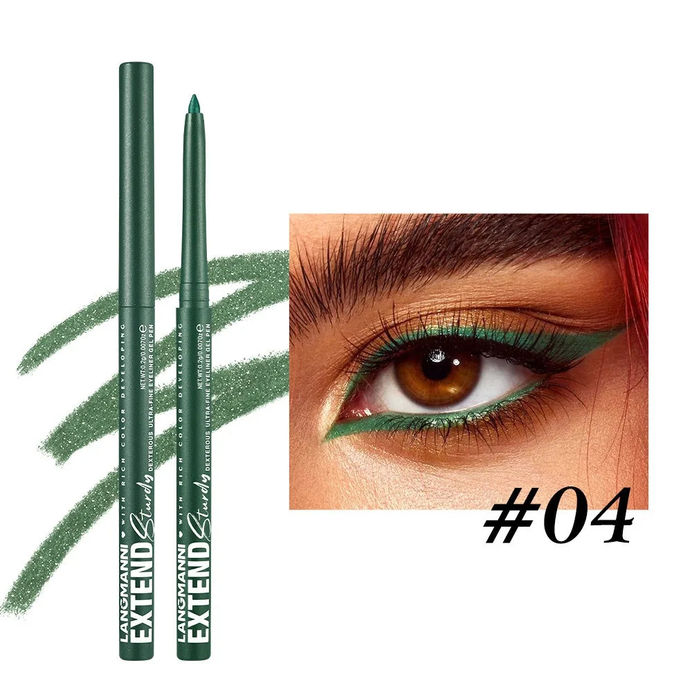 Waterproof Eyeliner Gel Pencil Matte Glitter Lying Silkworm Eye Shadow Pen Brown No Smudge Quick Drying Rotatable Eyeliner Stick HIP 04