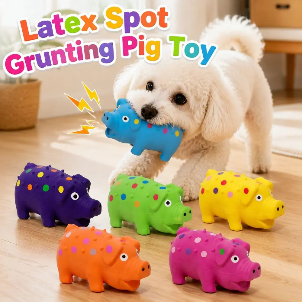 Squeaky Pig Dog Toy – Soft Latex Chew Toy, All Breeds Squeaky Dog Toy HIP