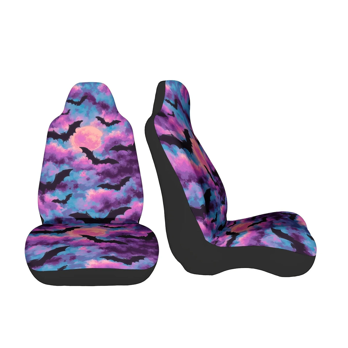 Purple Bat Moon Car Seat Cover – Easy Install & Clean Car Seat Cover HIP black