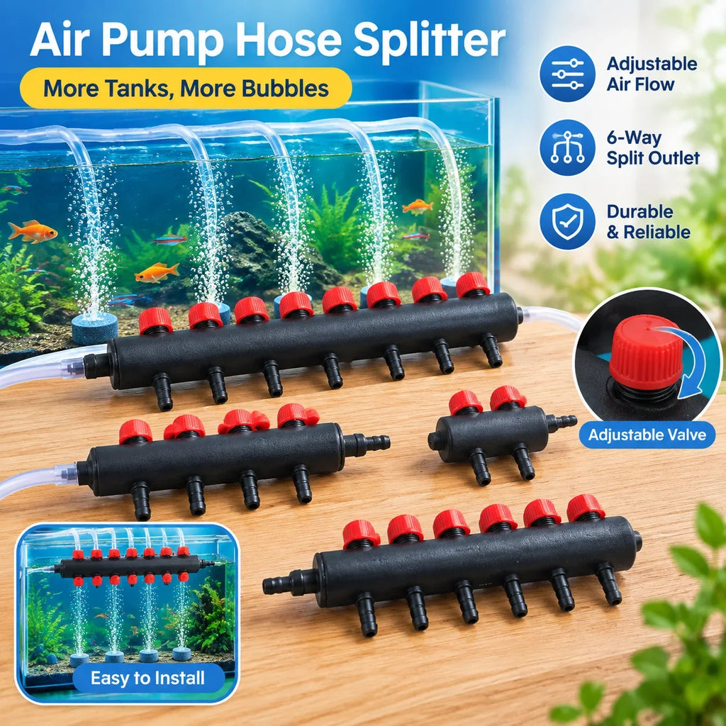 Fish Tank Oxygen Pump Pipe Splitter Regulating Valve Aquarium Air Pump Hose Splitter Distributor Booster Pump Adapter Accessory HIP