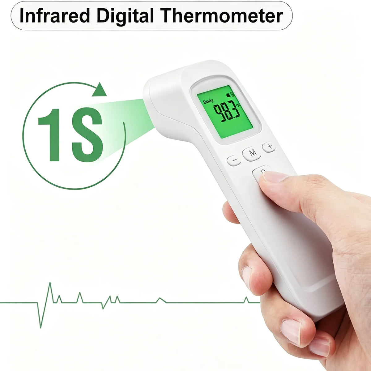 Infrared Contactless Forehead Thermometer – 1-Second Digital Read IR Digital Thermometer HIP