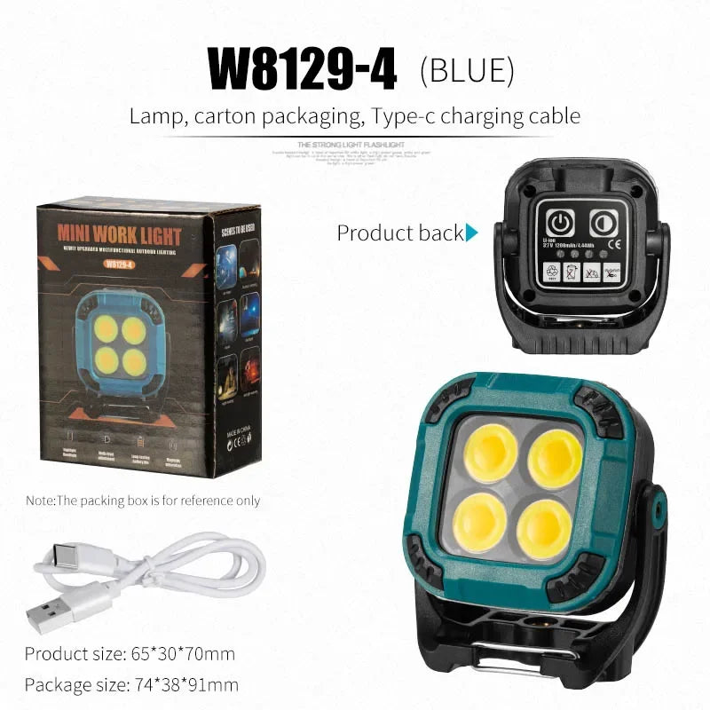 ESMARTER 600-Lumen Rechargeable LED Camping Lantern Flashlight LED Camping Lantern HIP W8129-4 blue