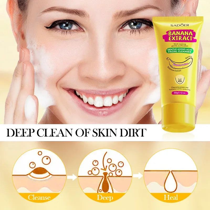 Banana Amino Acid Face Wash – Oil Control & Deep Cleanse Facial Cleanser HIP