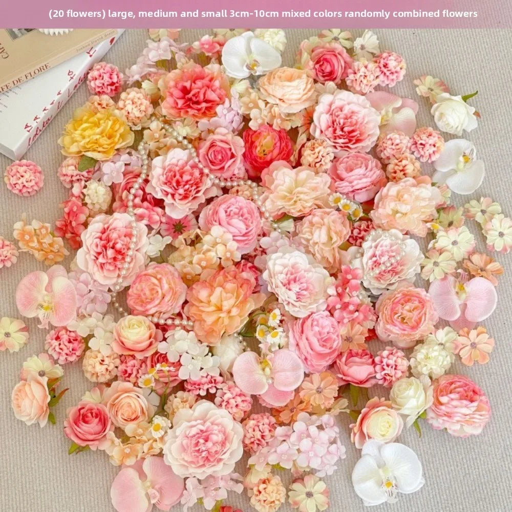 20pc Silk Artificial Flower Heads Mix – DIY Wreath & Decor Artificial Flower Heads HIP 1-20pcs