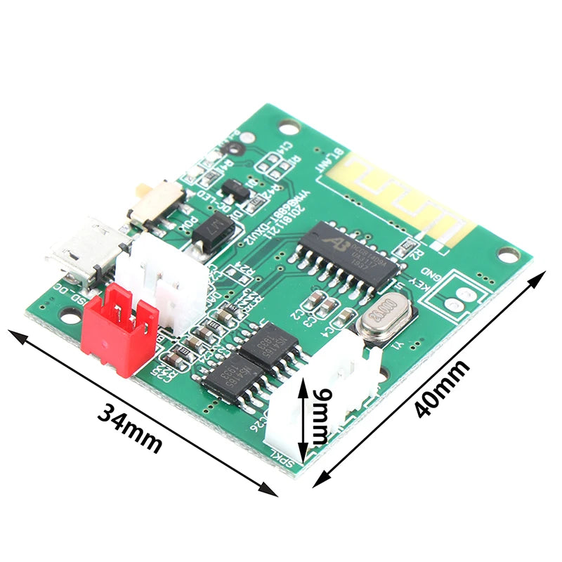 Bluetooth 5.0 Mini Stereo Amplifier Board – 5W×2 Audio Module Bluetooth Amplifier Board HIP Onesize
