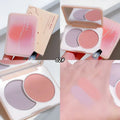Two-tone Peach Blush Palette Natural Rose Pink Red Rouge Face Cheek Pigment Shimmer Brighten Long-lasting Nude Makeup Cosmetic HIP 02