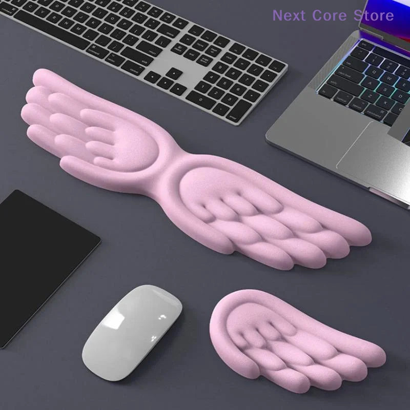 Angel Wings Memory Foam Keyboard & Mouse Wrist Rest Wrist Rest Pad HIP