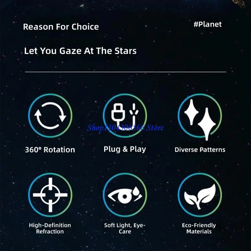 Galaxy Projector Night Light – 9 Modes, USB, Flexible Neck Galaxy Night Light HIP