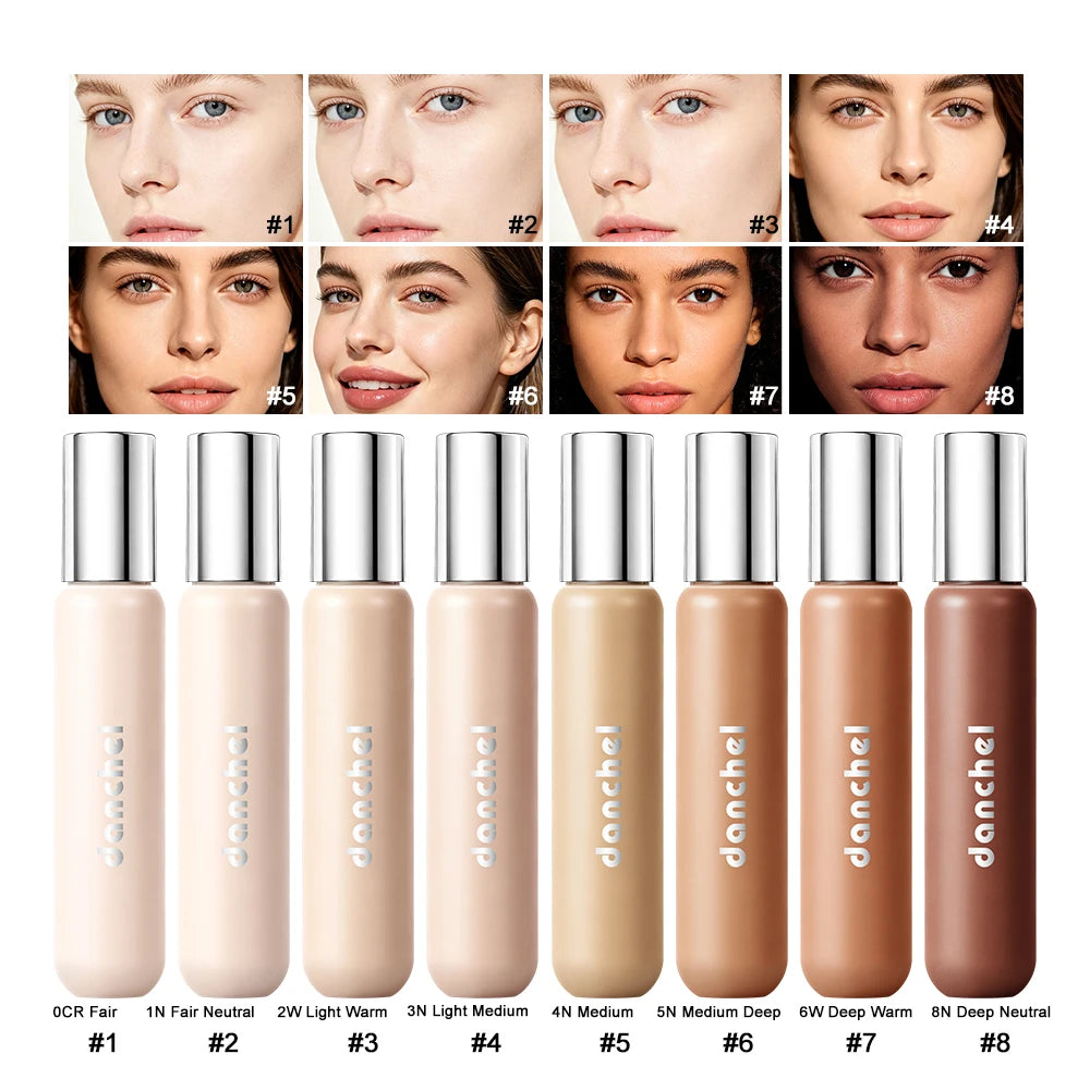 8 Shade Full Coverage Concealer Liquid Foundation Perfector Concealer Makeup High Coverage Base Makeup Cushion Foundation Cream HIP