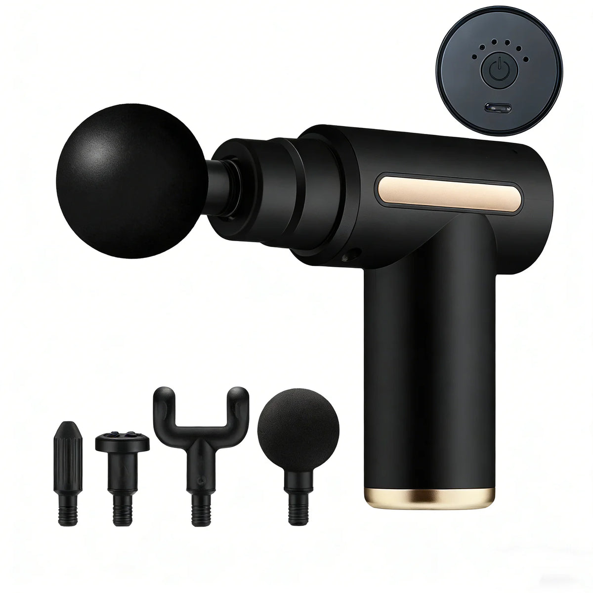 Portable Muscle Massage Gun – LED Touch Screen, Rechargeable Percussion Massage Gun HIP Black Push-Button
