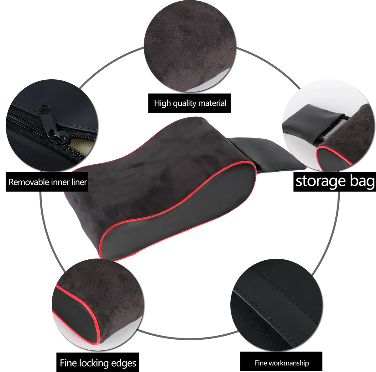 Suede Memory Foam Car Armrest Console Cushion Pad – Universal Car Armrest Cushion HIP