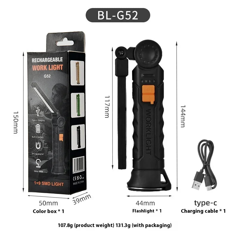 ESMARTER 450LM COB LED Work Light – USB-C Magnetic Flashlight LED Work Light HIP G52 big