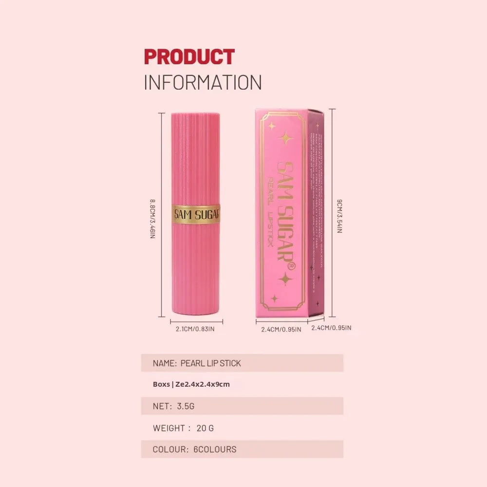 SAM SUGAR Metallic Glitter Lipstick – Waterproof Shimmer Gloss Glitter Lipstick HIP