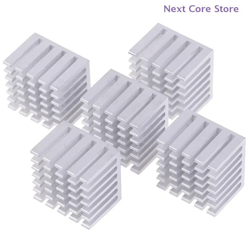 5-Pack Aluminum CPU GPU IC Chip Heatsink – 20x20x15mm DIY CPU GPU Heatsink HIP