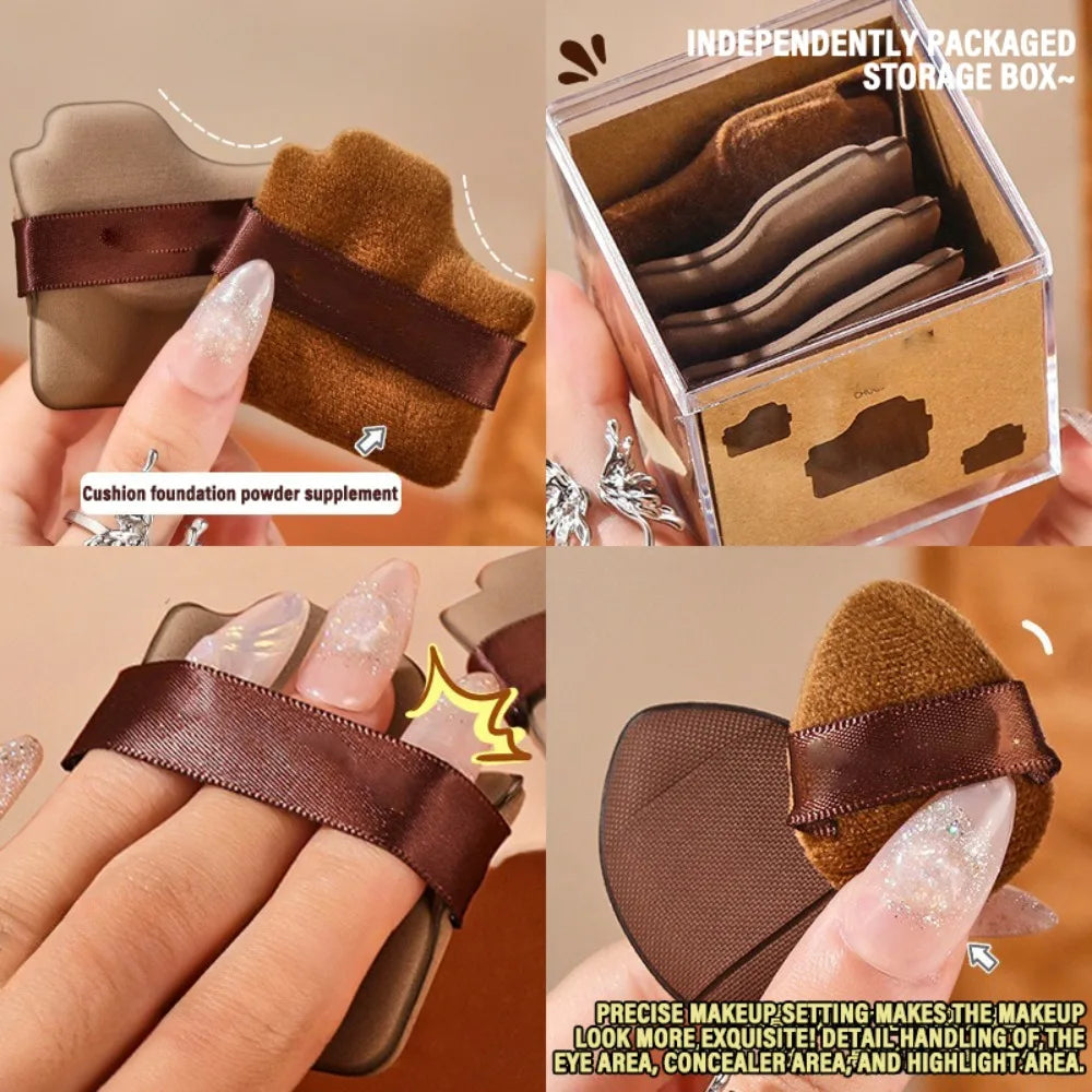 4/6PCS Makeup Blender Puff Air Cushion Foundation Sponge Loose Powder Puffs Cosmetic Applicator Tool Finger Sponge Makeup HIP