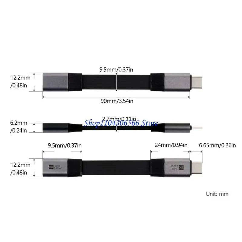 USB4 V2.0 Type-C Extension Cable 80Gbps 8K 100W USB-C Extension Cable HIP