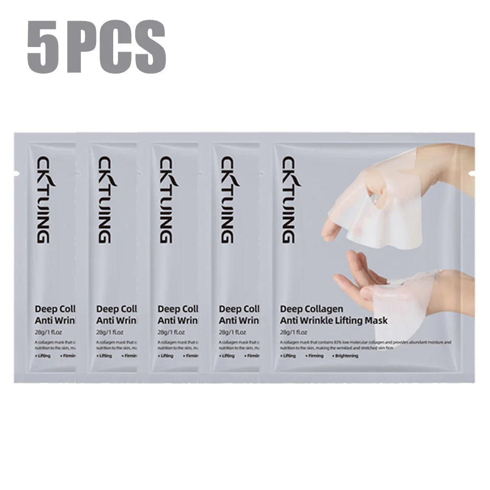 5-Pack Collagen Split Sheet Face Masks – Hydrating & Firming Collagen Sheet Mask HIP 5pcs