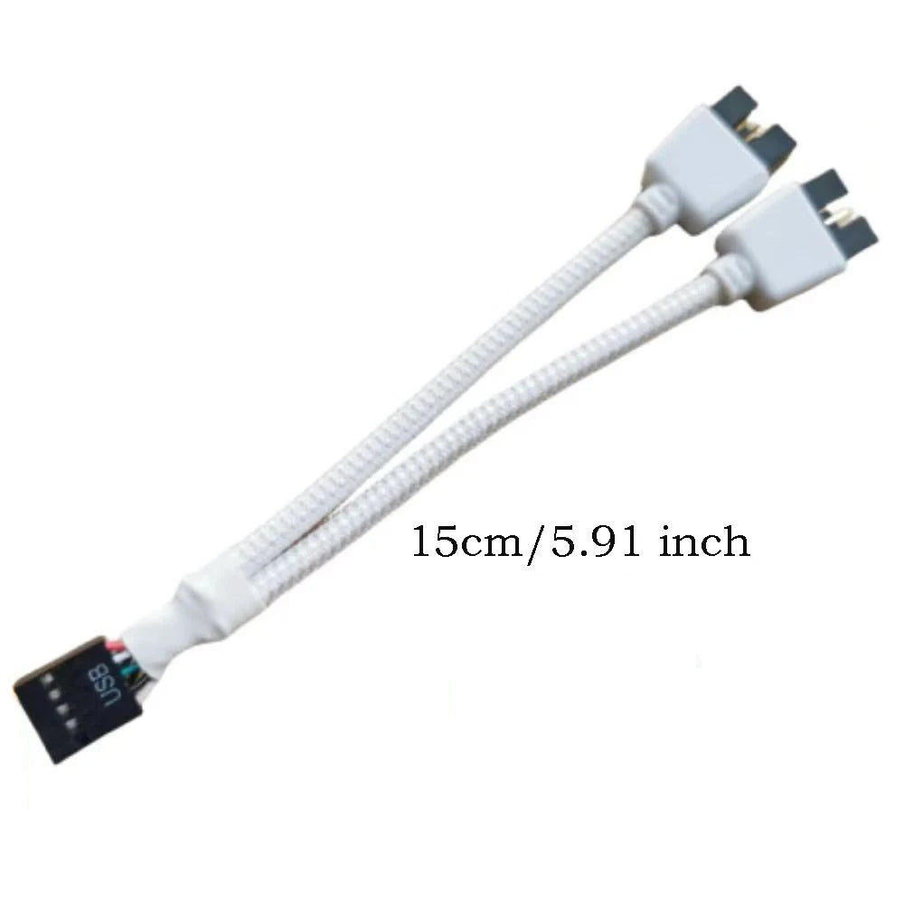 USB 9-Pin to Dual 9-Pin Splitter Cable | PC Motherboard HUB USB Header Splitter HIP