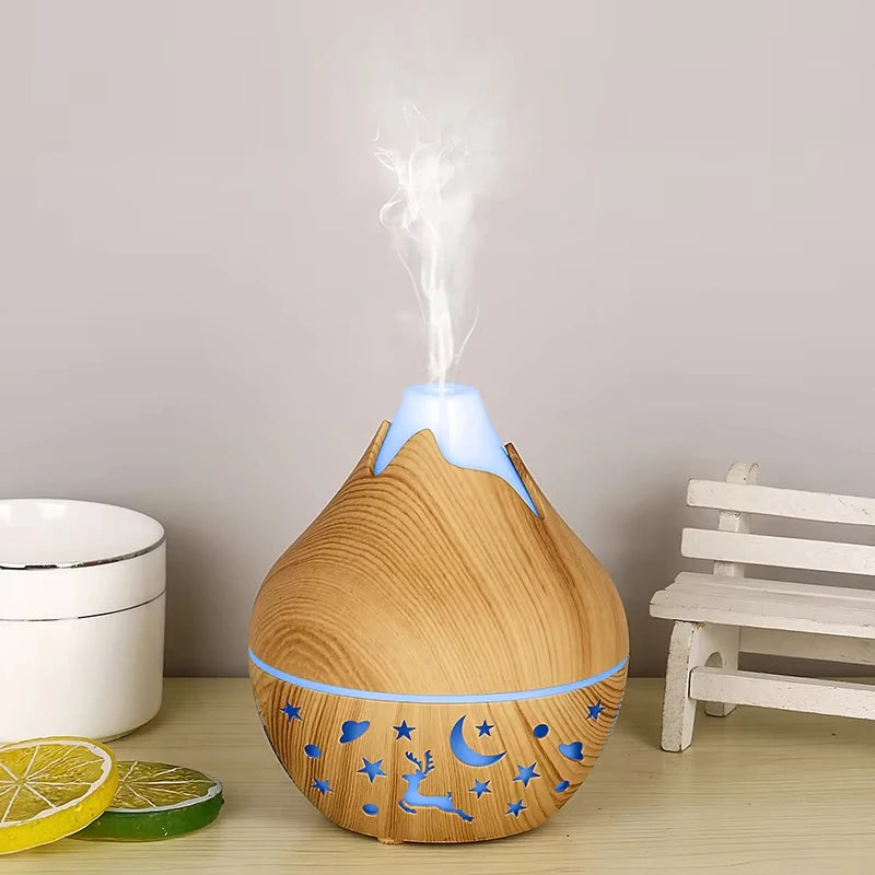 200ml USB Cool Mist Aroma Diffuser – Wood Grain Humidifier Aroma Diffuser Humidifier HIP Light Wood Grain
