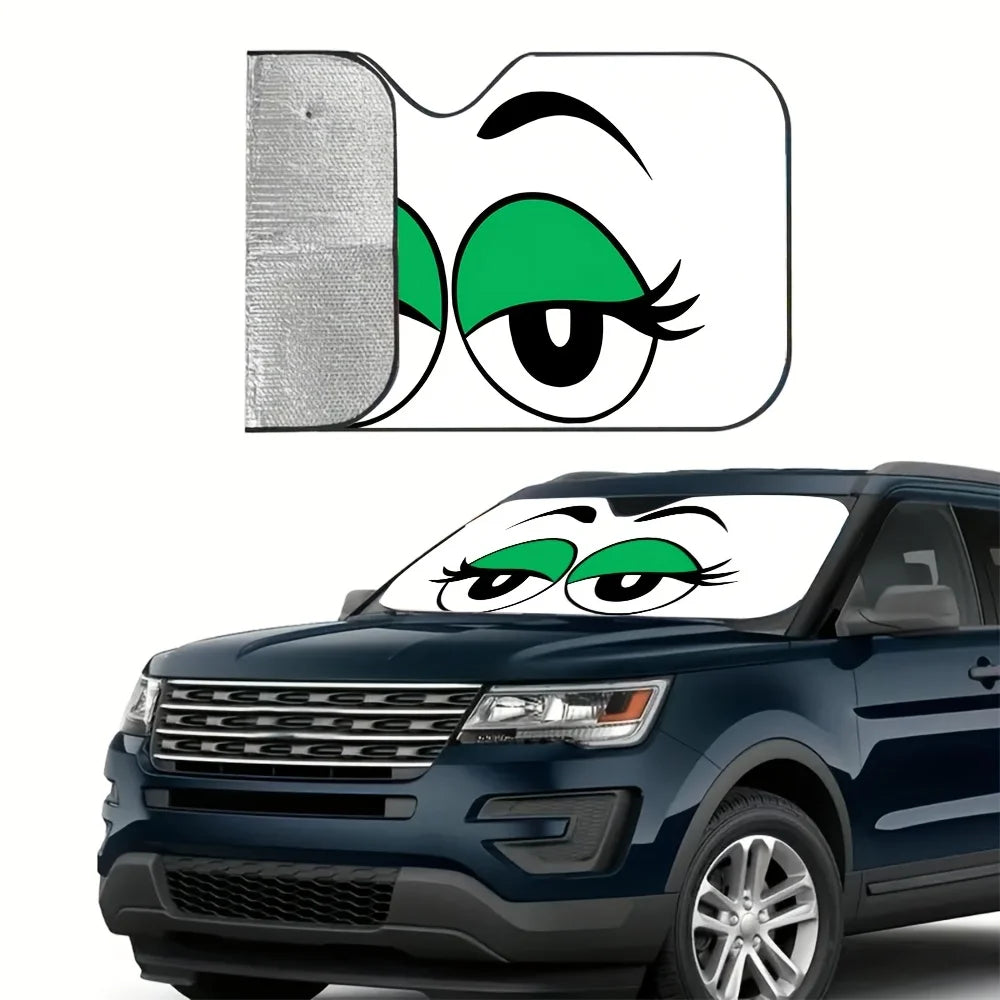 Cartoon Eyelashes Foldable Car Windshield Sunshade – Universal Car Windshield Sunshade HIP