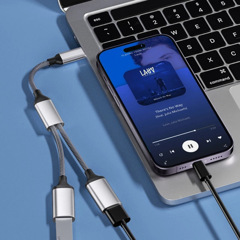 USB-C to Dual USB-C Female Y Splitter Cable – 480Mbps Hub USB-C Splitter Cable HIP
