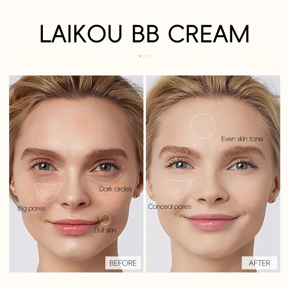 LAIKOU BB Cream Foundation 30ml – Oil-Free Natural Finish BB Cream Foundation HIP