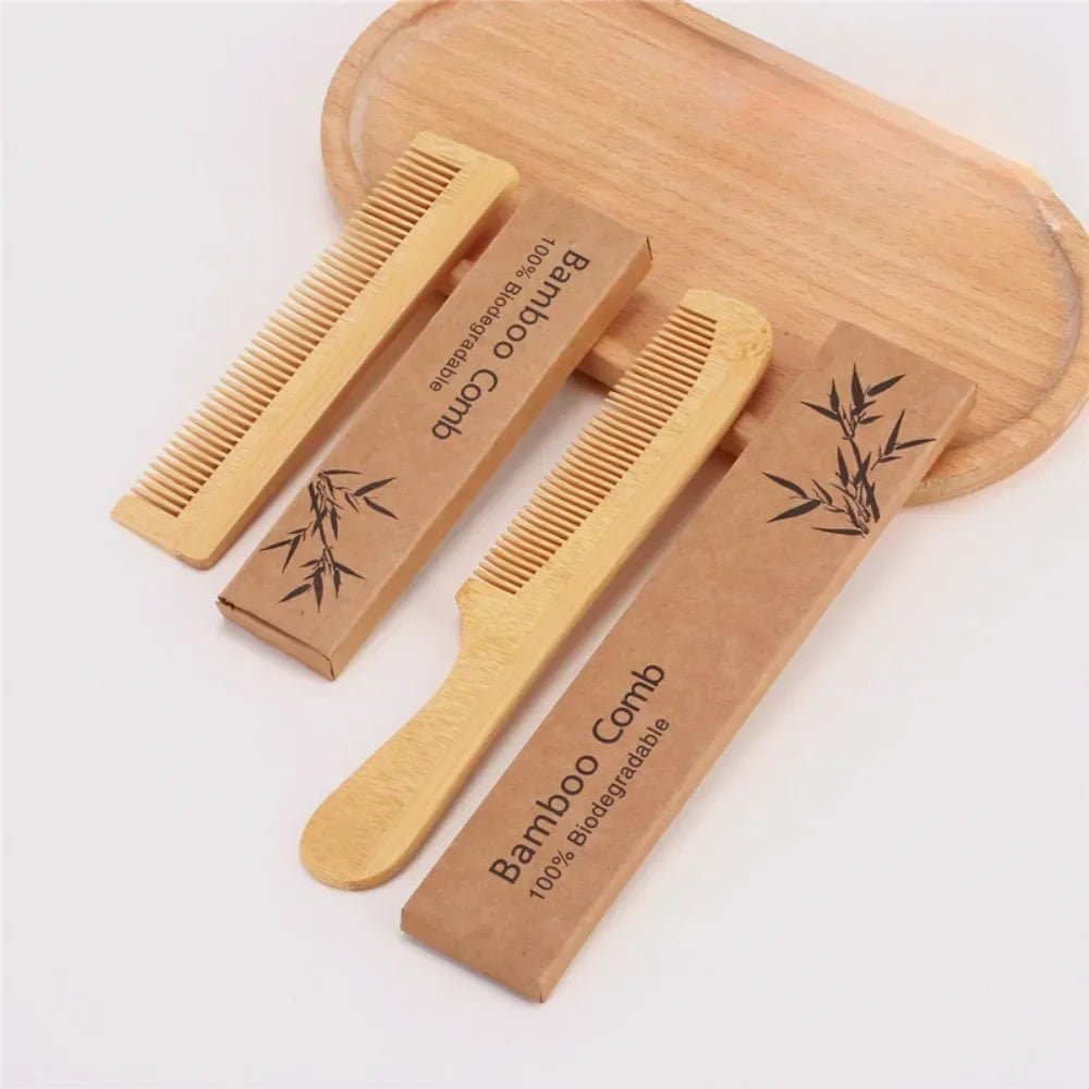 1Pcs Wooden Comb Bamboo Massage Hair Combs Natural Anti-static Hair Brushes Hair Care Massage Comb Men Hairdressing Styling Tool HIP