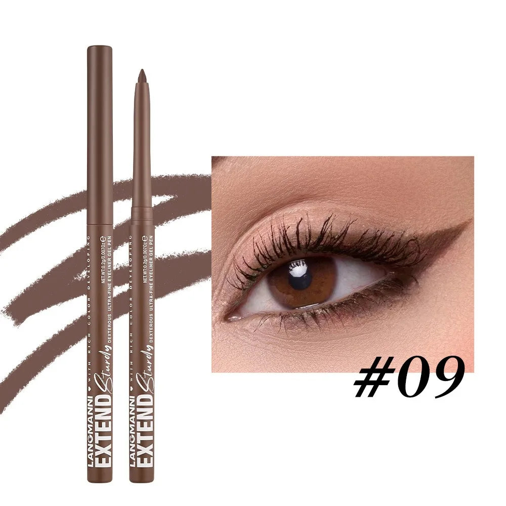 Waterproof Eyeliner Gel Pencil Matte Glitter Lying Silkworm Eye Shadow Pen Brown No Smudge Quick Drying Rotatable Eyeliner Stick HIP 09