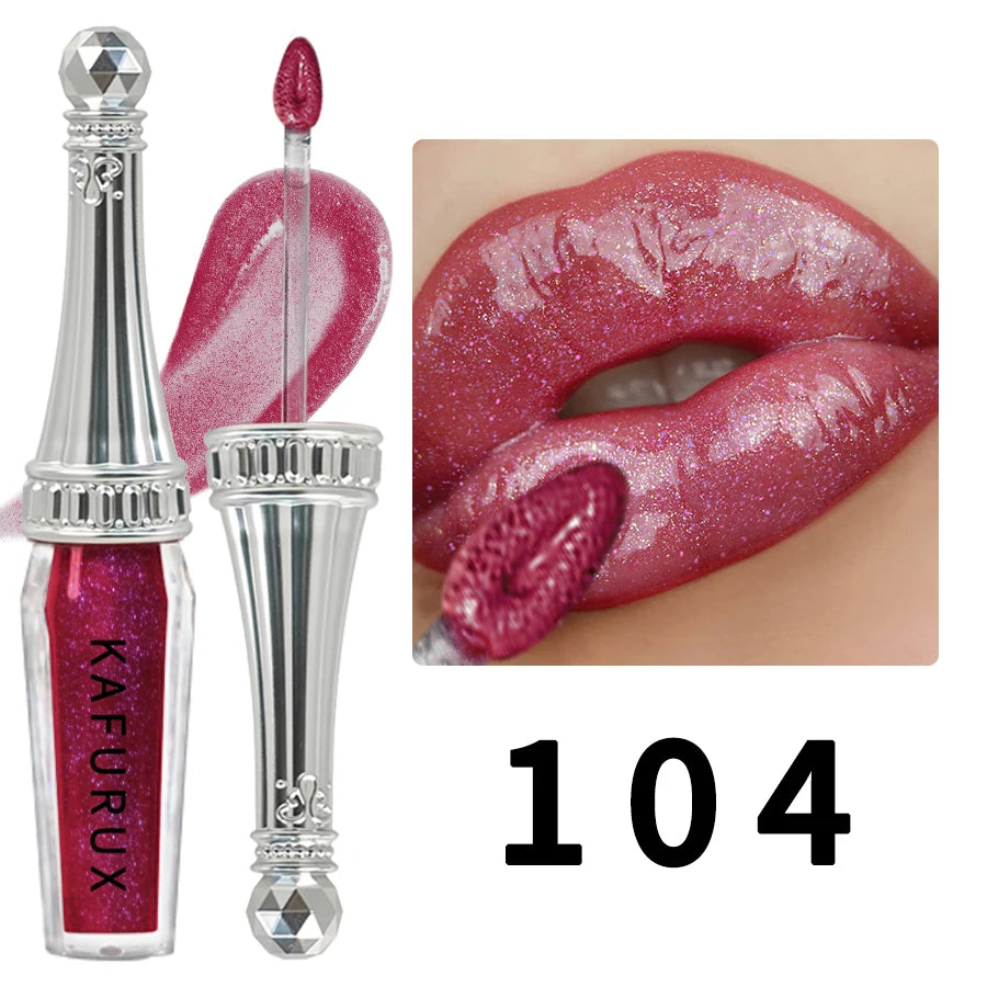 6 Colors Glitter Liquid Lipsticks Shimmer Shiny Lipgloss Pearlescent Lip Tint Mositurizing Long Lasting Lip Glaze Makeup For Wom HIP 104