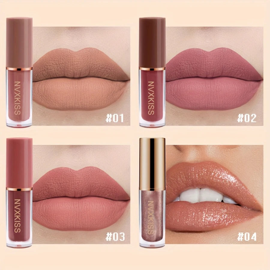 12PCS matte lip glaze pearlescent lip gloss waterproof long-lasting not easy to fade matte lipstick gift box gift HIP