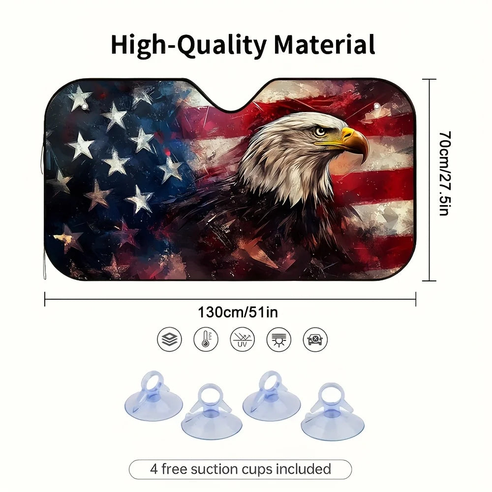 Patriotic Eagle American Flag Car Sunshade – Foldable Car Sunshade HIP