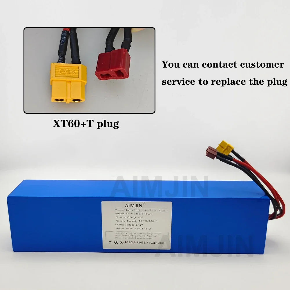 60V 10500mAh 16S3P Lithium Battery Pack with BMS | Aimjin Lithium Battery Pack HIP
