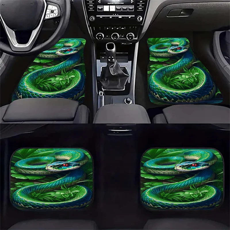 Green Snake Car Floor Mats – Non-Slip, Washable, Universal Fit Car Floor Mats HIP